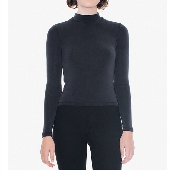 American apparel black turtleneck long sleeve - Picture 2 of 2